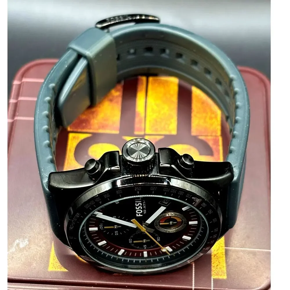 Fossil Decker CH2876 Chronograph Red Dial Silicone Men’s Watch 43mm